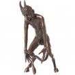 Statue érotique en bronze diable nu penché sur l'avant - 15 cm