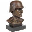 Statue en bronze tête de soldat - 15 cm