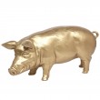 Statue cochon en résine doré 97 cm