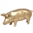 Statue en résine cochon doré - 97 cm