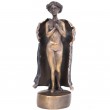 Statue érotique à système en bronze femme nue sous sa robe - 17 cm