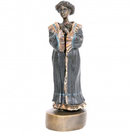 Statue érotique à système en bronze femme nue sous sa robe - 17 cm