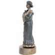 Statue érotique à système en bronze femme nue sous sa robe - 17 cm