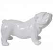 Statue en résine chien bouledogue anglais blanc aspect lisse - 60 cm