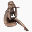 Statue érotique femme nue en résine (le bisou) - 15 cm