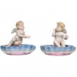 Service à condiment sel et poivre set de deux statue anges en porcelaine - 10 cm