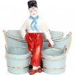 Service à condiment en porcelaine statue jeune marin sel et poivre moutarde - 13 cm