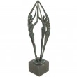 Statue patine bronze moderne et design ronde de quatre femmes nues - 46 cm