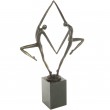 Statue patine bronze moderne et design deux personnages nus - 45 cm