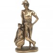 Statue en résine golfeuse avec son sac - 22 cm