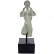 Statue patine bronze vert femme tronc - 24 cm