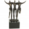 Statue patine bronze antique trois hommes - 20 cm