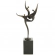 Statue patine bronze trois hommes sur le même pied - 33 cm