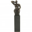 Statue patine bronze antique femme posée sur socle - 22 cm