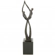 Statue patine bronze homme et femme qui danse - 23 cm