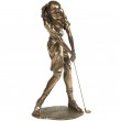 Statue en résine golfeuse en action patine acier - 54 cm