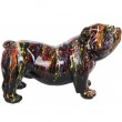Statue en résine chien bouledogue anglais astre noir - 60 cm