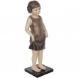 Statue en résine fillette qui se tiens la jupe - 60 cm