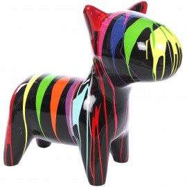 Statue chien design multicolore en résine - Pollux - 80 cm