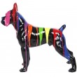 Statue en résine CHIEN boxer multicolore fond noir-Achille - 52 cm