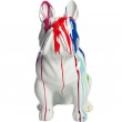 Statue chien bouledogue Français en résine multicolore - Tony - 77 cm