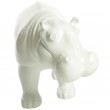 Statue en résine hippopotame blanc - Nicolas - 96 cm