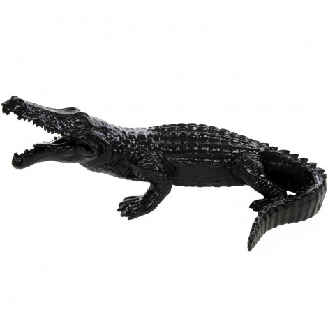 Statue CROCODILE noir en résine - 115 cm