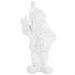 Statue en résine NAIN de jardin doigt d'honneur blanc - 33 cm