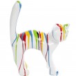 Statue en résine CHAT multicolore fond blanc - 45 cm