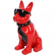 Statue chien bouledogue Français à lunette en résine -Picasso- 37 cm