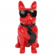 Statue chien bouledogue Français à lunette en résine -Picasso- 37 cm