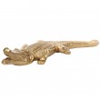 Statue crocodile doré en résine - Alex - 100 cm