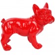 Statue chien bouledogue Français rouge en résine - Hugo - 27 cm
