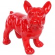 Statue chien bouledogue Français rouge en résine - Hugo - 27 cm