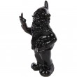 Statue en résine NAIN de jardin doigt d'honneur noir - 33 cm