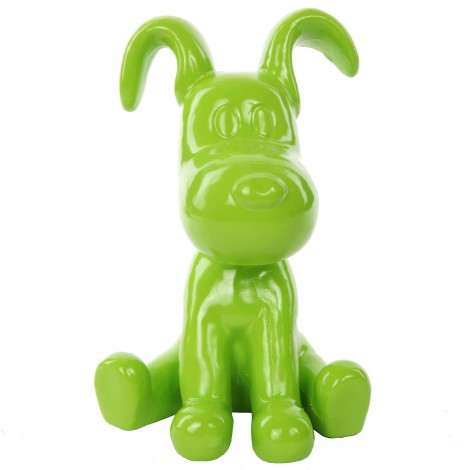 Statue chien Snoopy vert en résine - Jules - 28 cm