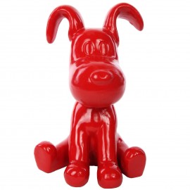 Statue chien Snoopy rouge en résine - Julien - 28 cm