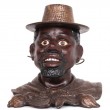 Tirelire statue homme noir en fonte - 18 cm - 2