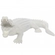 Statue CROCODILE blanc en résine - Norbert - 115 cm