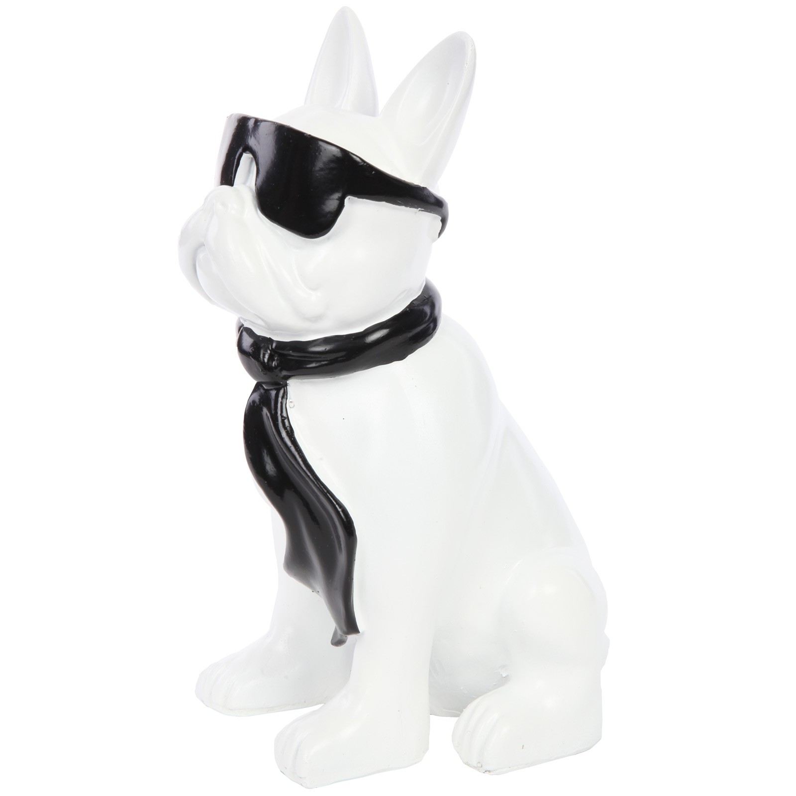Satue chien bulldog français noir design splash