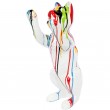 Statue en résine CHAT debout multicolore fond blanc- 55 cm