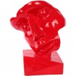 Statue visage en résine rouge 42 cm