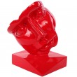 Statue visage en résine rouge - 42 cm