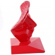 Statue visage en résine rouge - 42 cm