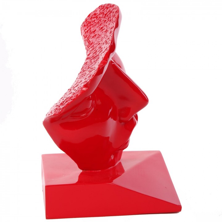 Sculpture Décorative 'Vite Naso' En Métal – Hauteur 64,5 Cm, Motif Visage Multicolore – Art Moderne Pour Salon Ou Bureau