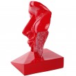 Statue visage en résine rouge - 42 cm