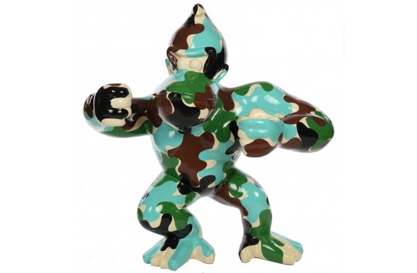 Statue en résine Donkey Kong gorille singe militaire XXL-Sami- 120 cm