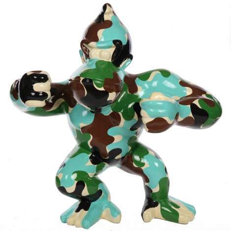 Statue en résine Donkey Kong gorille singe militaire XXL-Sami- 120 cm