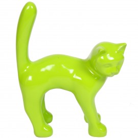 Statue en résine CHAT vert - Armand - 45 cm