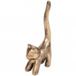 Statue chat en résine doré antique - Antoine - 34 cm